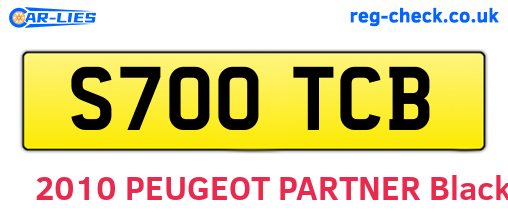 S700TCB are the vehicle registration plates.