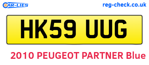 HK59UUG are the vehicle registration plates.