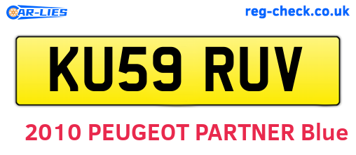 KU59RUV are the vehicle registration plates.