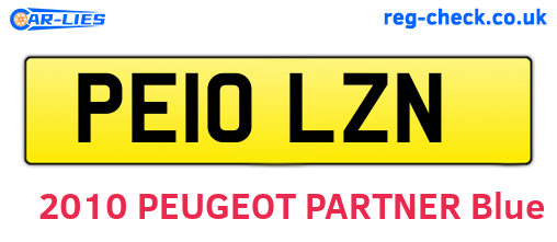 PE10LZN are the vehicle registration plates.