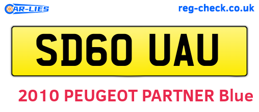 SD60UAU are the vehicle registration plates.