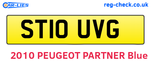 ST10UVG are the vehicle registration plates.