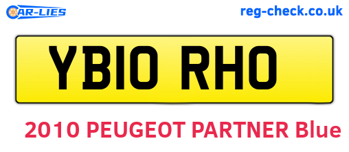 YB10RHO are the vehicle registration plates.