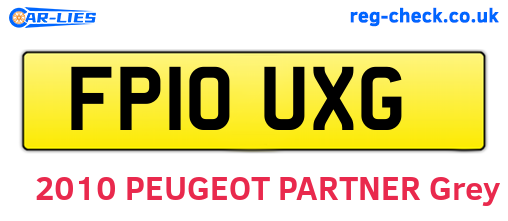 FP10UXG are the vehicle registration plates.