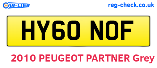 HY60NOF are the vehicle registration plates.