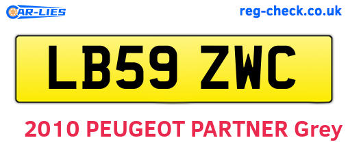 LB59ZWC are the vehicle registration plates.