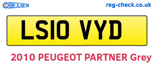 LS10VYD are the vehicle registration plates.