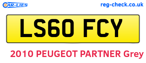 LS60FCY are the vehicle registration plates.