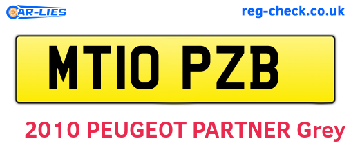 MT10PZB are the vehicle registration plates.
