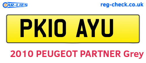 PK10AYU are the vehicle registration plates.