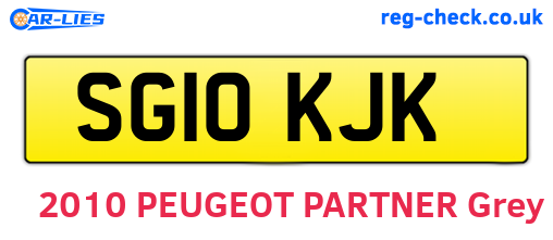 SG10KJK are the vehicle registration plates.