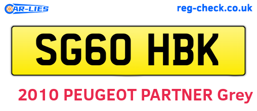 SG60HBK are the vehicle registration plates.