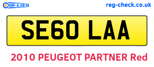 SE60LAA are the vehicle registration plates.