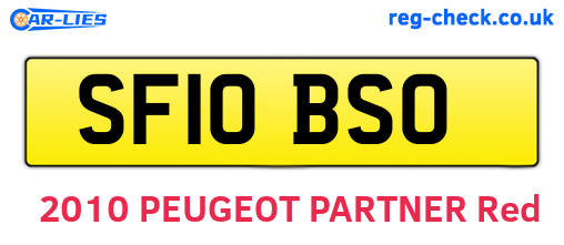 SF10BSO are the vehicle registration plates.