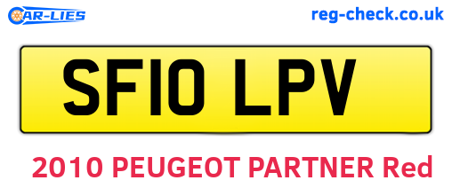 SF10LPV are the vehicle registration plates.