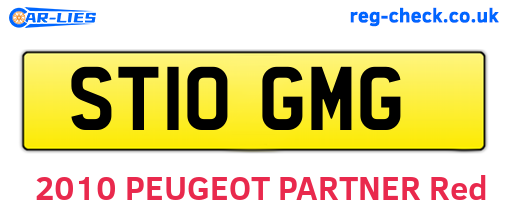 ST10GMG are the vehicle registration plates.