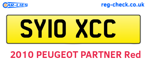 SY10XCC are the vehicle registration plates.