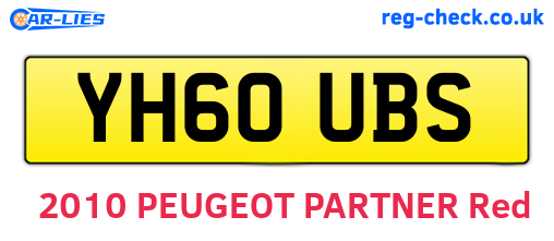 YH60UBS are the vehicle registration plates.