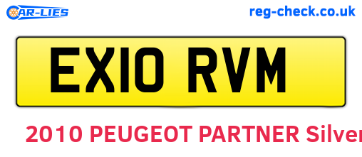 EX10RVM are the vehicle registration plates.