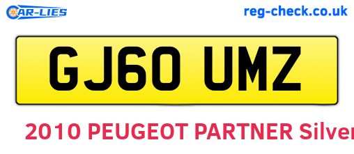GJ60UMZ are the vehicle registration plates.