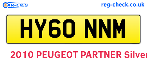 HY60NNM are the vehicle registration plates.