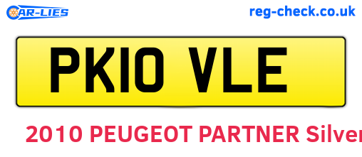 PK10VLE are the vehicle registration plates.