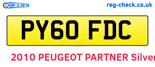 PY60FDC are the vehicle registration plates.