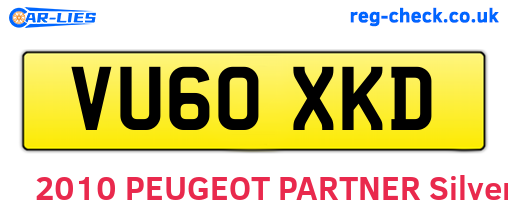 VU60XKD are the vehicle registration plates.