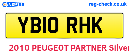 YB10RHK are the vehicle registration plates.