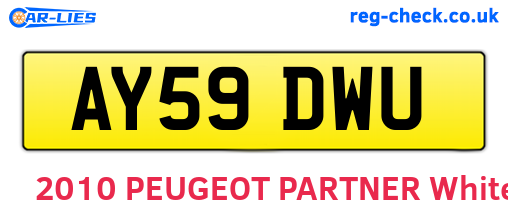 AY59DWU are the vehicle registration plates.