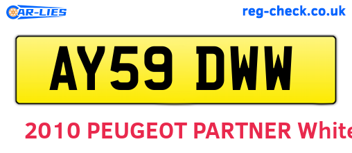 AY59DWW are the vehicle registration plates.