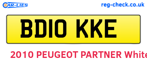 BD10KKE are the vehicle registration plates.