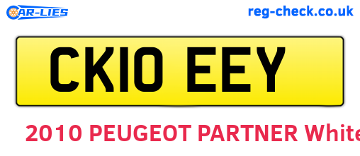 CK10EEY are the vehicle registration plates.