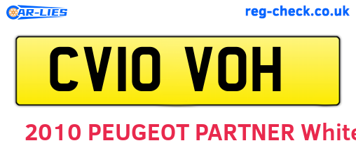 CV10VOH are the vehicle registration plates.