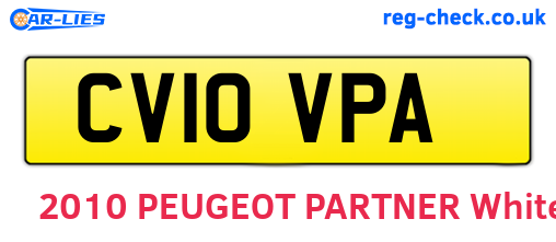 CV10VPA are the vehicle registration plates.