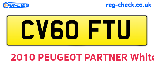 CV60FTU are the vehicle registration plates.