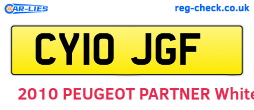 CY10JGF are the vehicle registration plates.