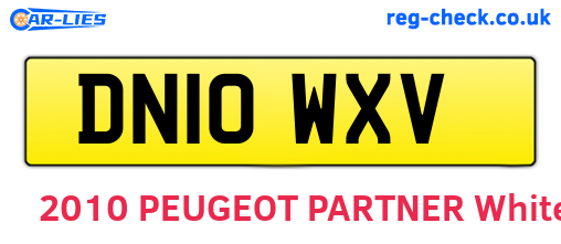 DN10WXV are the vehicle registration plates.