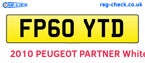 FP60YTD are the vehicle registration plates.