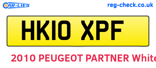 HK10XPF are the vehicle registration plates.