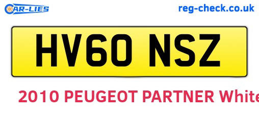 HV60NSZ are the vehicle registration plates.