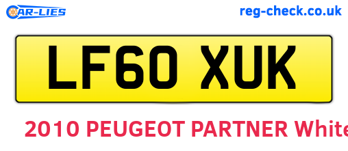 LF60XUK are the vehicle registration plates.