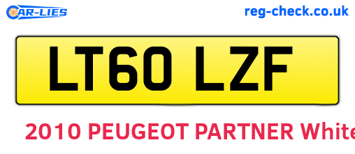 LT60LZF are the vehicle registration plates.
