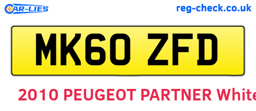 MK60ZFD are the vehicle registration plates.