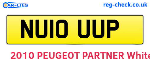 NU10UUP are the vehicle registration plates.