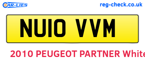 NU10VVM are the vehicle registration plates.