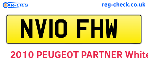 NV10FHW are the vehicle registration plates.