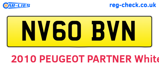 NV60BVN are the vehicle registration plates.
