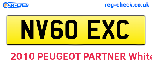 NV60EXC are the vehicle registration plates.