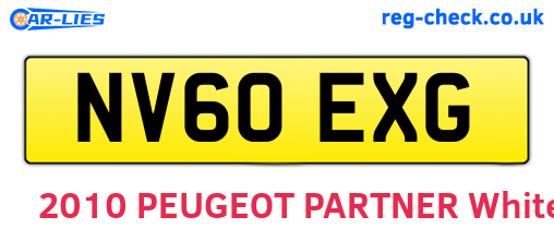 NV60EXG are the vehicle registration plates.